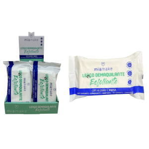 LENÇO DEMAQUILANTE ESFOLIANTE MIA MAKE CX 12 PÇS
