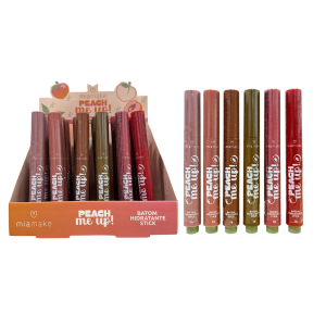BATOM HIDRATANTE STICK PEACH ME UP MIA MAKE CX 24 PÇS