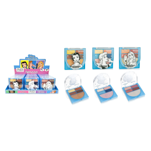 PALETA DE SOMBRAS E ILUMINADOR PRINCESA 1-3 FENZZA CX 24 PÇS