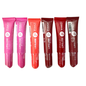 6 UNDS LIP GLOSS COLOR FINISH PINK 21
